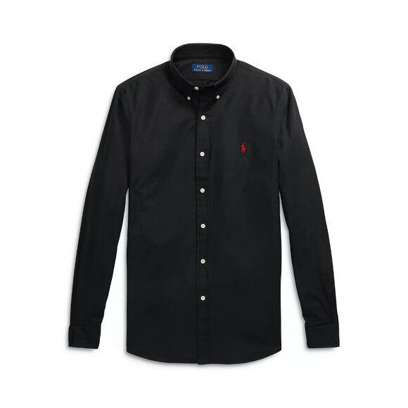 Polo Ralph Lauren Men's Black Slim-Fit Shirt SzS Cotton Stretch Long Sleeve NEW - Picture 1 of 6